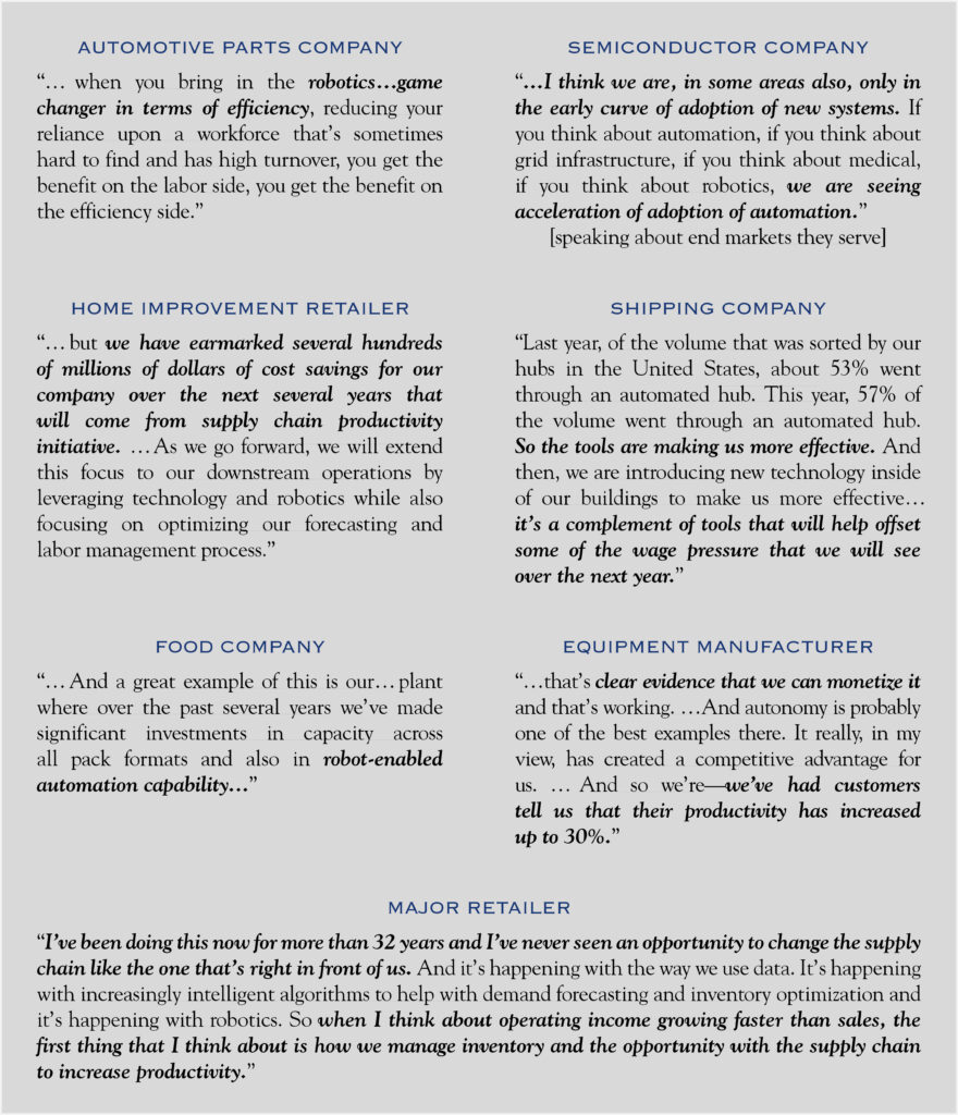 quotes from earnings calls