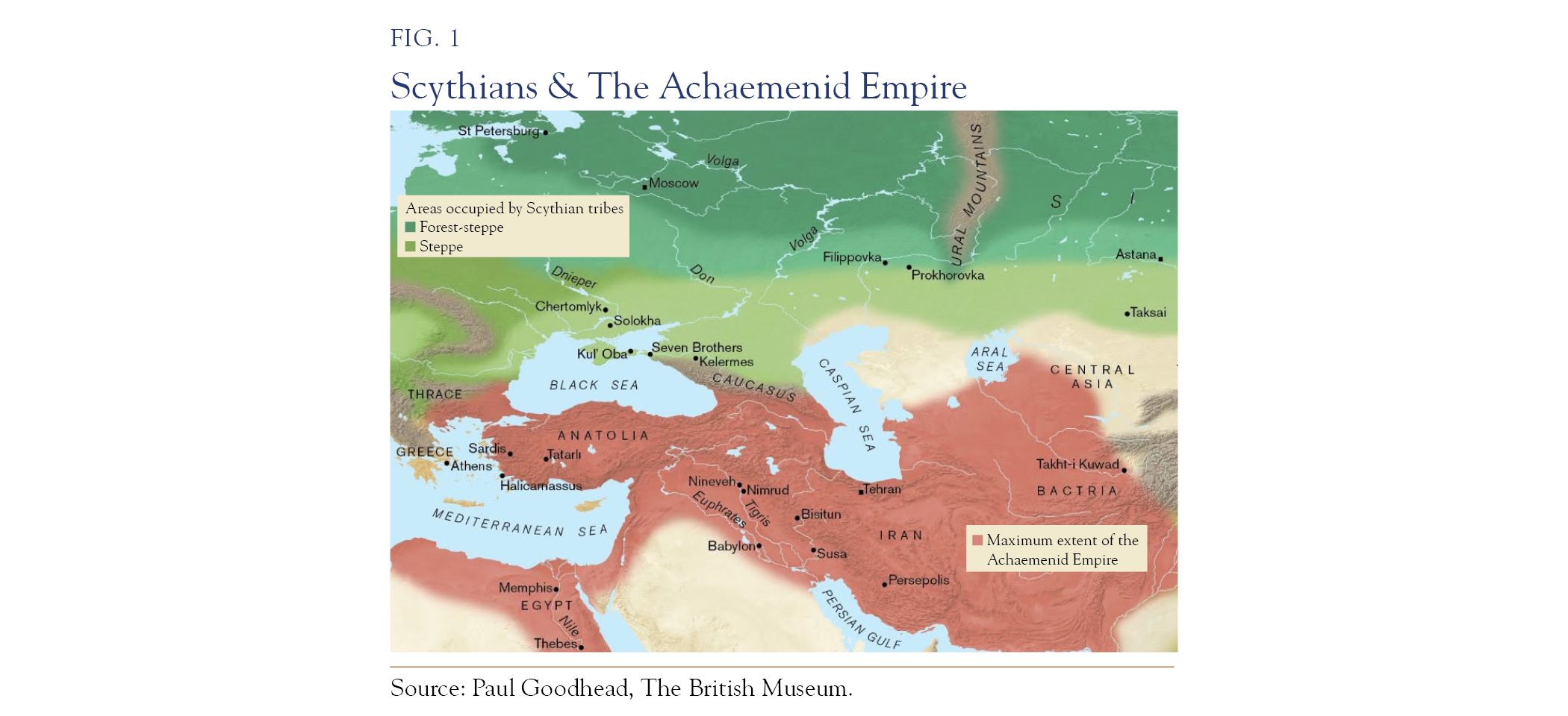 map of the scythians and the achaemenid empire