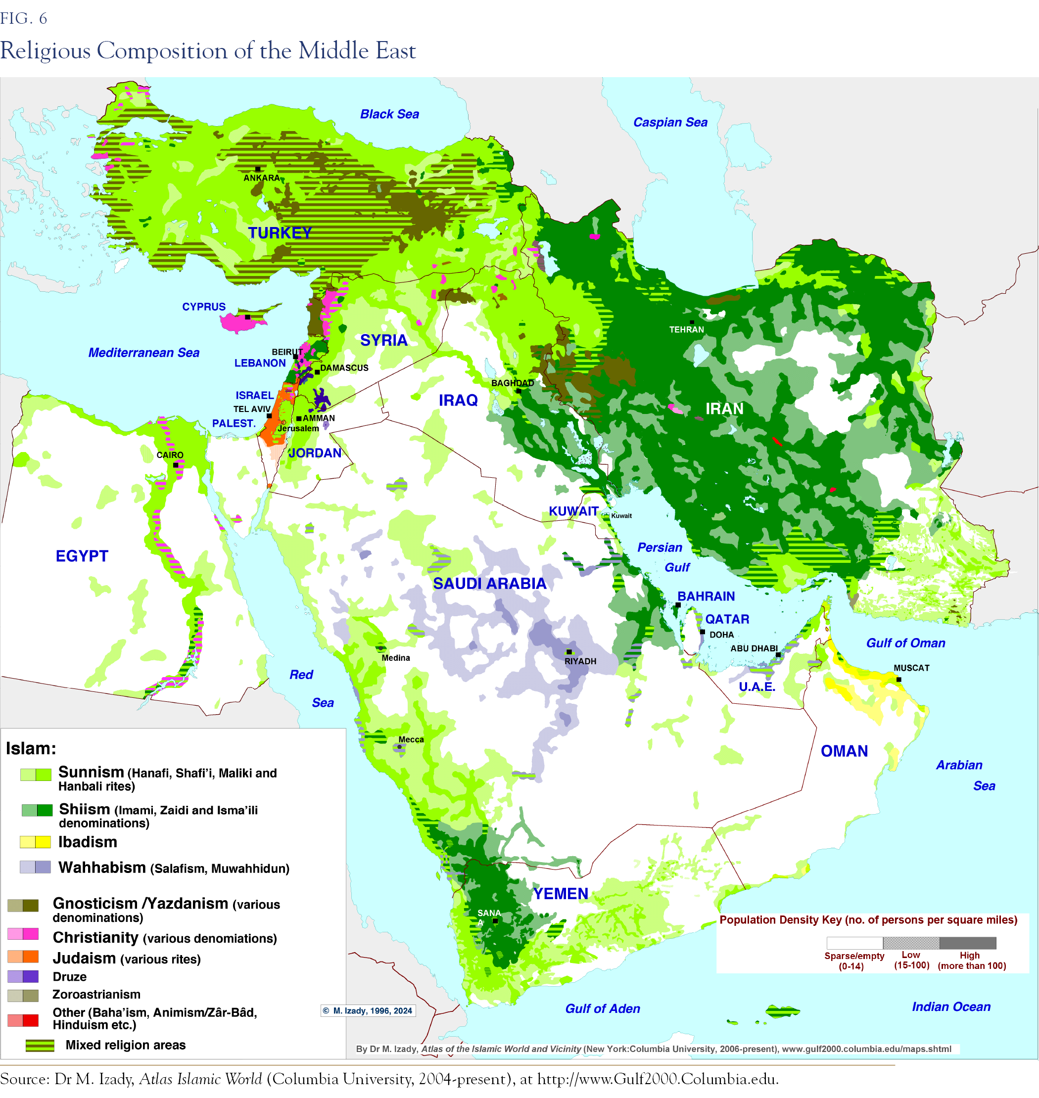 map of the religious composition of the middle east